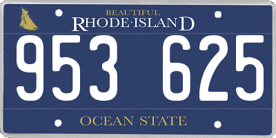 RI license plate 953625