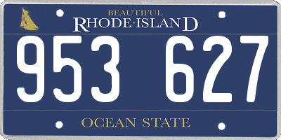 RI license plate 953627