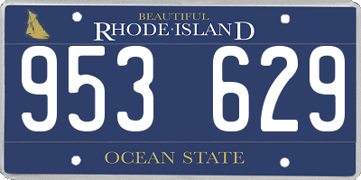 RI license plate 953629