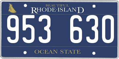 RI license plate 953630