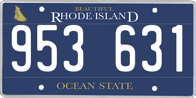 RI license plate 953631