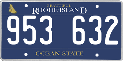 RI license plate 953632