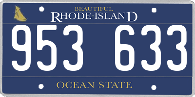 RI license plate 953633