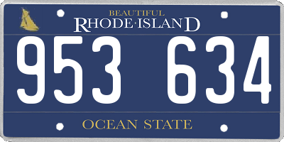 RI license plate 953634
