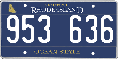 RI license plate 953636