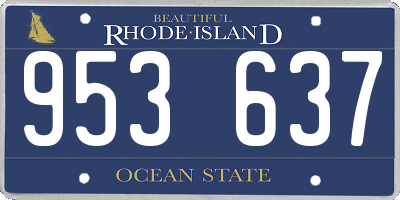 RI license plate 953637