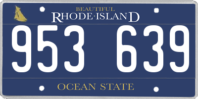 RI license plate 953639