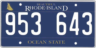 RI license plate 953643