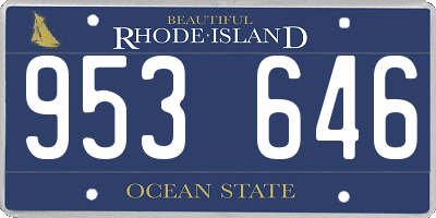 RI license plate 953646