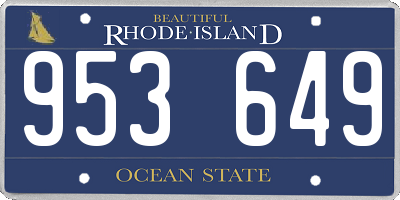 RI license plate 953649