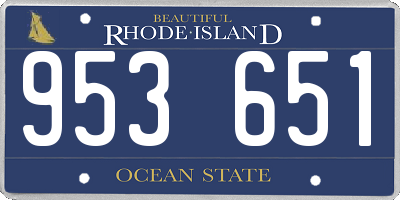 RI license plate 953651