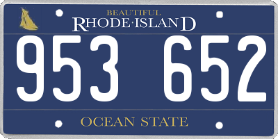 RI license plate 953652