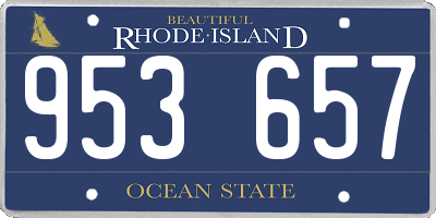 RI license plate 953657