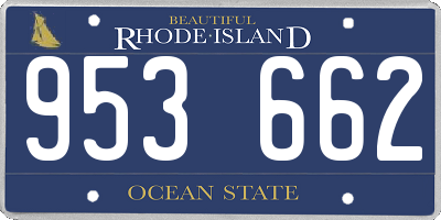 RI license plate 953662