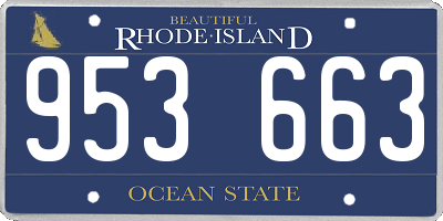 RI license plate 953663