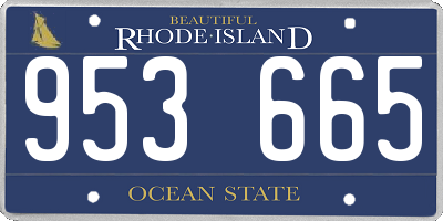 RI license plate 953665