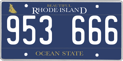 RI license plate 953666