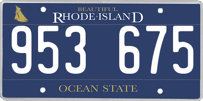 RI license plate 953675