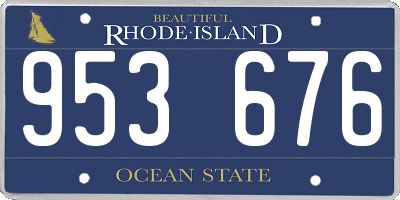 RI license plate 953676