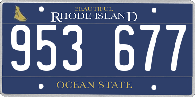 RI license plate 953677