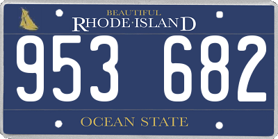 RI license plate 953682