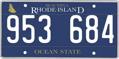 RI license plate 953684
