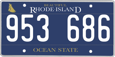 RI license plate 953686