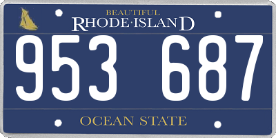 RI license plate 953687