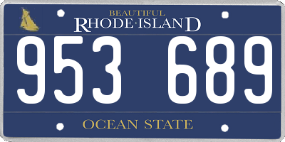 RI license plate 953689
