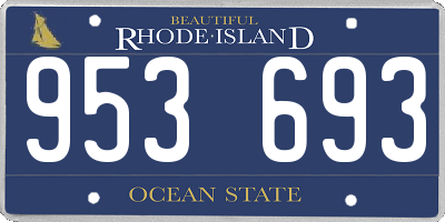 RI license plate 953693