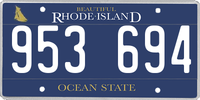 RI license plate 953694