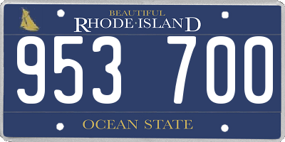 RI license plate 953700