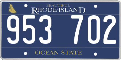 RI license plate 953702
