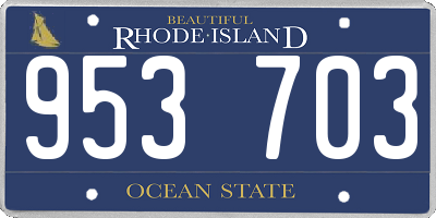 RI license plate 953703