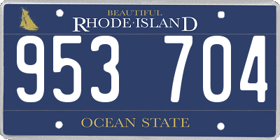 RI license plate 953704