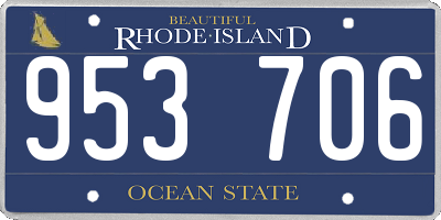 RI license plate 953706