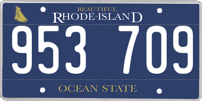 RI license plate 953709