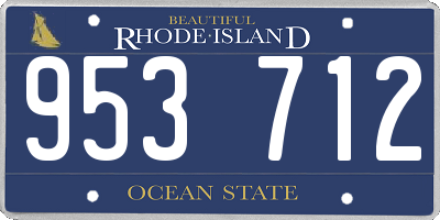 RI license plate 953712