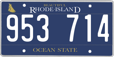 RI license plate 953714
