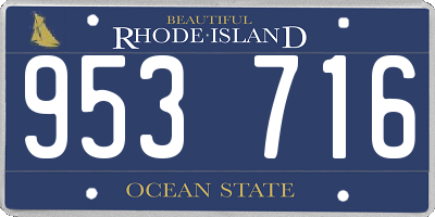 RI license plate 953716