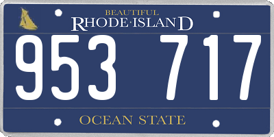 RI license plate 953717