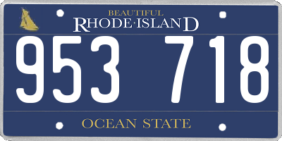 RI license plate 953718