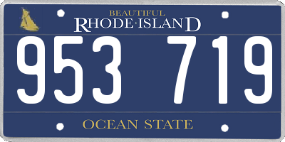 RI license plate 953719