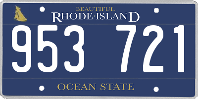 RI license plate 953721