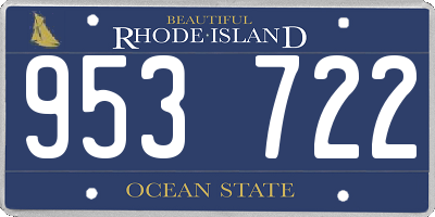 RI license plate 953722