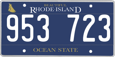 RI license plate 953723
