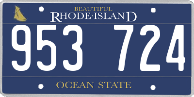 RI license plate 953724