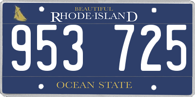 RI license plate 953725