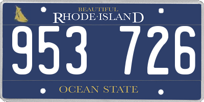RI license plate 953726