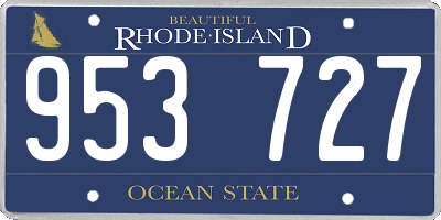 RI license plate 953727